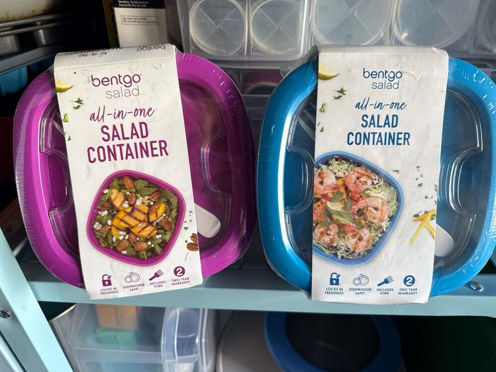 Bentgo Salad All-in-One Salad Container 2-Pack, Purple and Blue, 54 oz